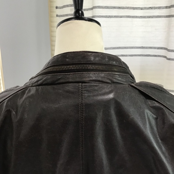 U2 Wear Me Out Mens Size 42 Vintage Brown Bomber Jacket 100% Genuine Leather 90s - Picture 12 of 16